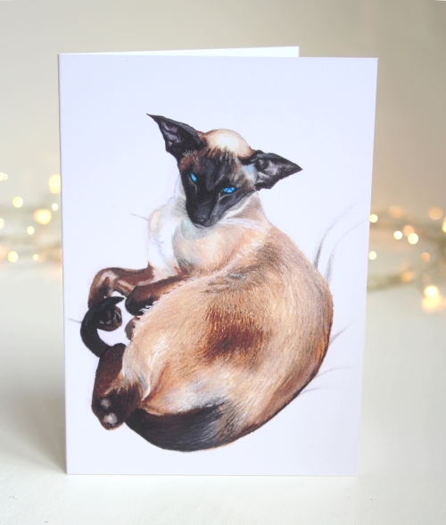 Siamese Cat Card by Feline Sapien https://www.facebook.com/FelineSapienArt